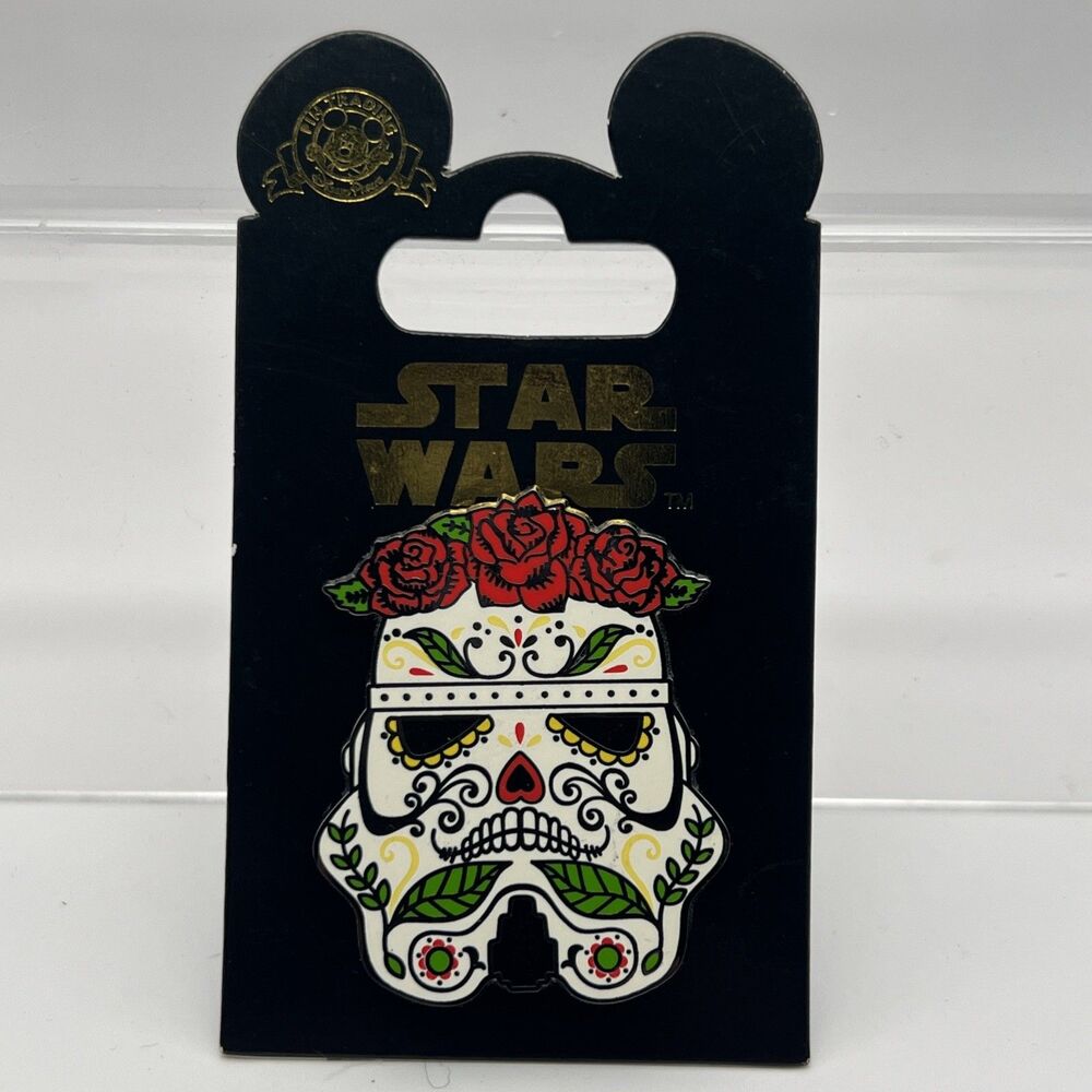 NEW STAR WARS STORM TROOPER HELMET WITH FLOWERS DESIGN DISNEY THEME PARK SILVER